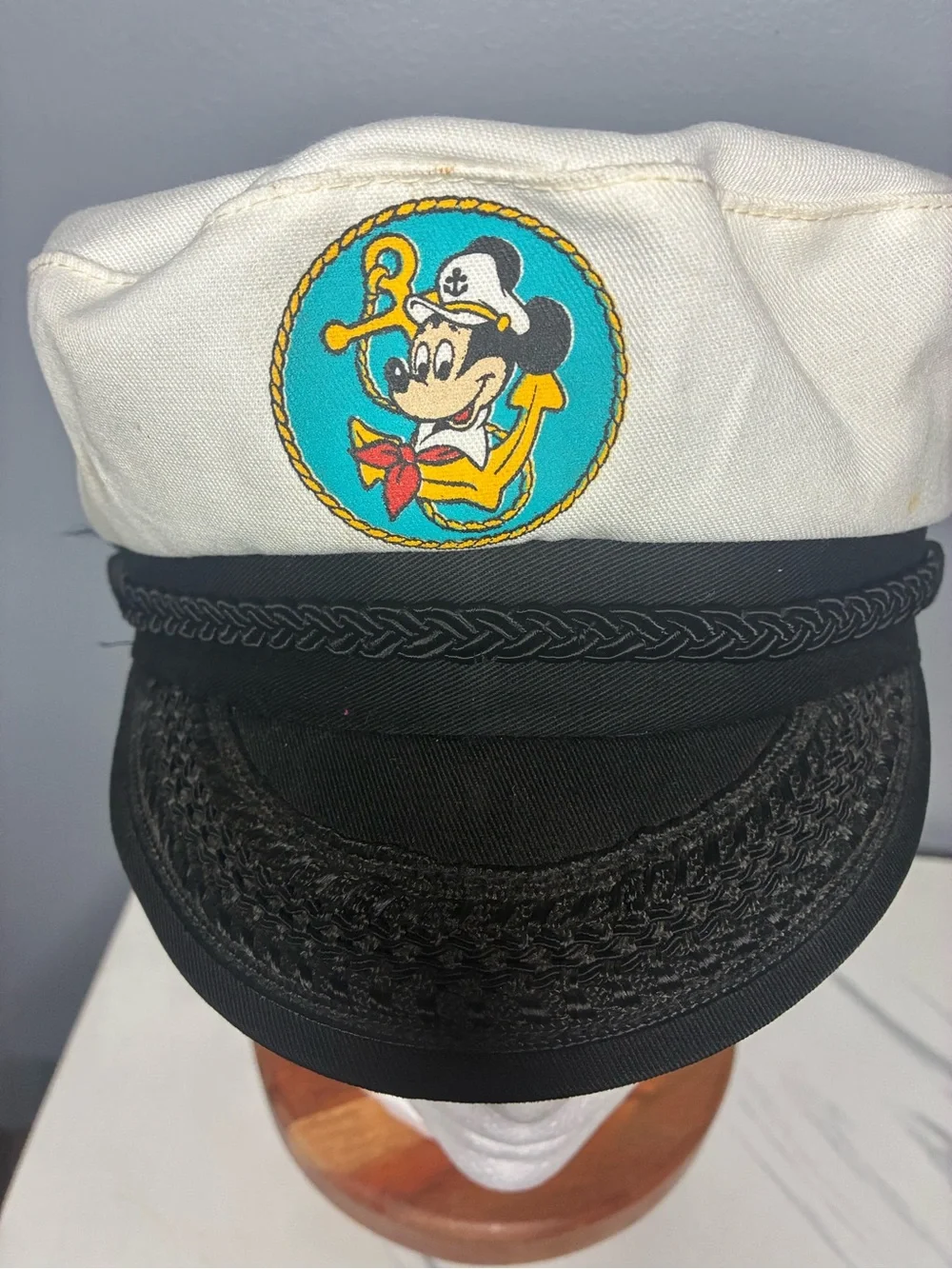 Disney Mickey Mouse Sailor Captain Snapback Hat USA Made Vintage